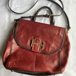 Tignanello Burgundy/Berry Leather Crossbody Purse
